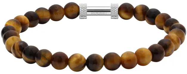 RB Zen bracelet 6mm beads in tiger's eyes quartz and knurl