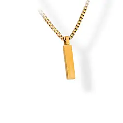 * RB Pendant Satined steel PURE 8x25mm IP Gold