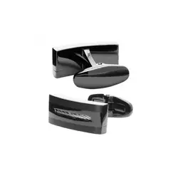RB Cufflinks Steel with black PVD wire