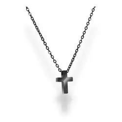RB Pendant MYSTERES Polished IP Black Cross 13x9mm
