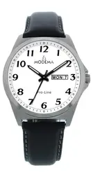 Modema MD6004.13 Ø38 Stål /Hvit skive tall/Sort rem