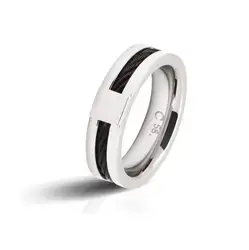 RB Ring Steel/Cable CABESTAN Ø58 Bicolor IP Black 0,6cm