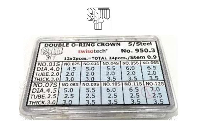 DOUBLE O-RING CROWN KIT S/S