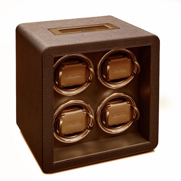Leanschi watch winder 4 slots/brown saffino