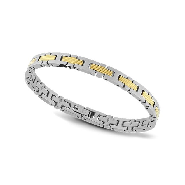 RB bracelet EMPREINT6mm bic IPgold/satined steel 20,5cm