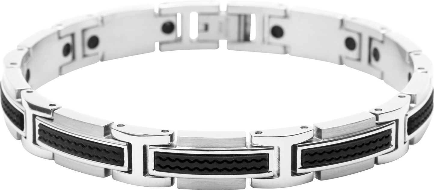 * RB Bracelet Steel/Silicon VERSUS 9mm Steel 21cm