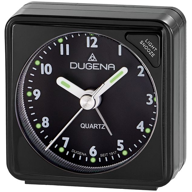 DUGENA Vekkerur /6x6/Snooze/Beep alarmLys/Sort