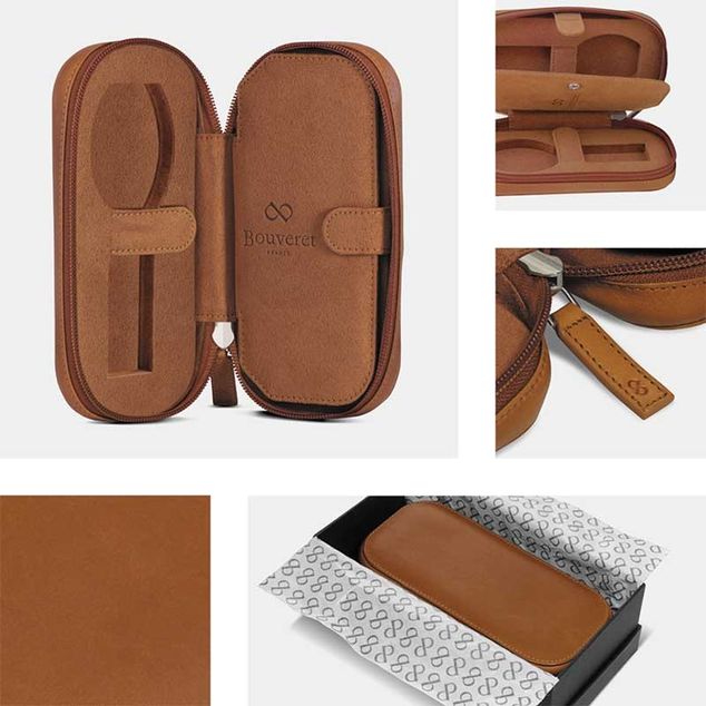 Wallet 2 watches BOUVERET - Brown/Brown inside