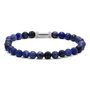 RB Zen bracelet  6mm beads lapis lazuli and knurled steel